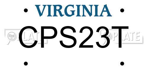 CPS23T Virginia License Plate