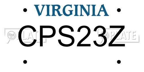 CPS23Z Virginia License Plate