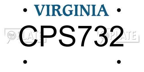 CPS732 Virginia License Plate