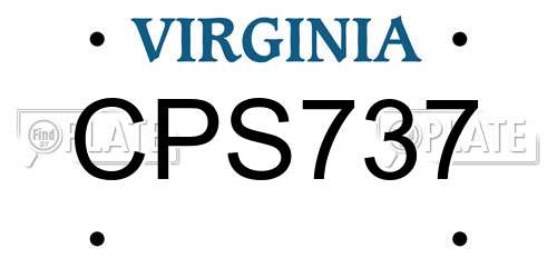 CPS737 Virginia License Plate