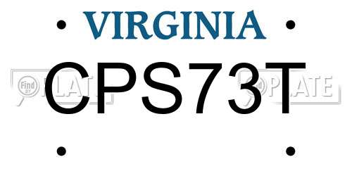 CPS73T Virginia License Plate