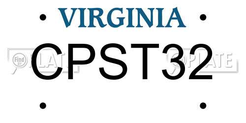 CPST32 Virginia License Plate