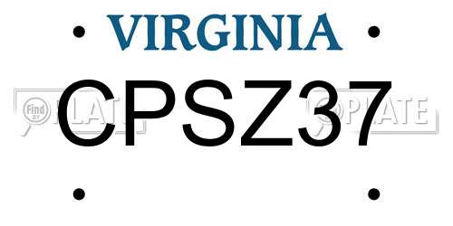 CPSZ37 Virginia License Plate