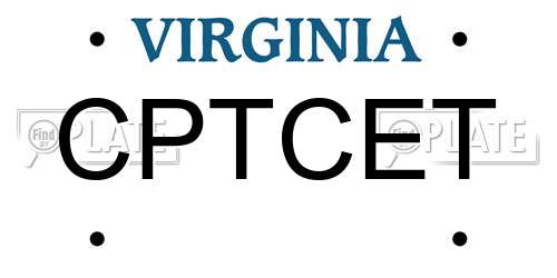 CPTCET Virginia License Plate