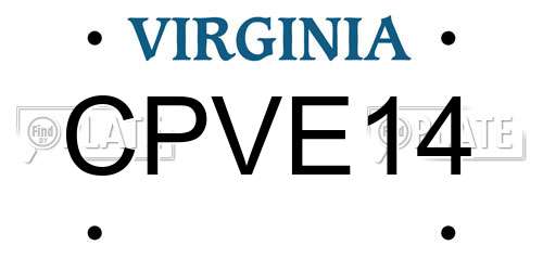 CPVE14 Virginia License Plate