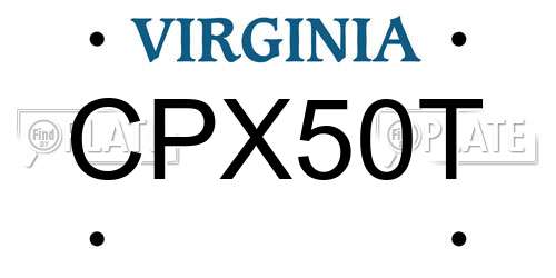 CPX50T Virginia License Plate