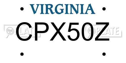 CPX50Z Virginia License Plate