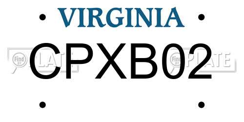 CPXB02 Virginia License Plate