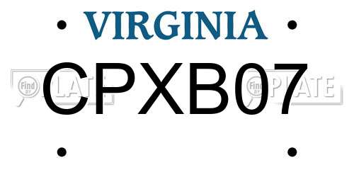 CPXB07 Virginia License Plate