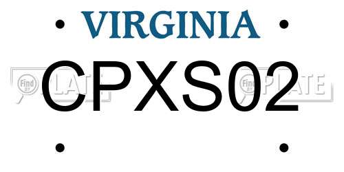 CPXS02 Virginia License Plate