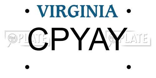 CPYAY Virginia License Plate