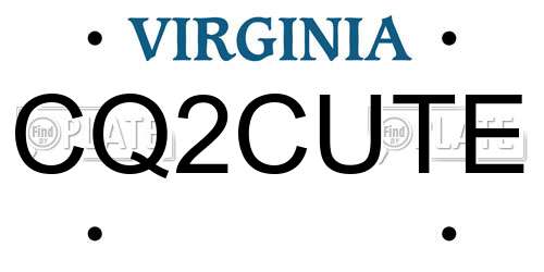 CQ2CUTE Virginia License Plate