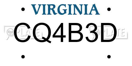 CQ4B3D Virginia License Plate