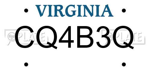 CQ4B3Q Virginia License Plate