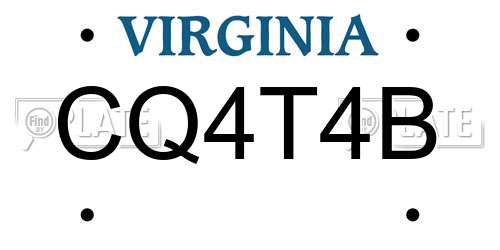 CQ4T4B Virginia License Plate