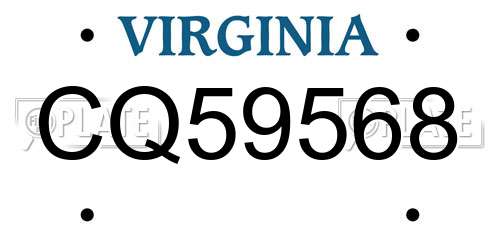 CQ59568 Virginia License Plate