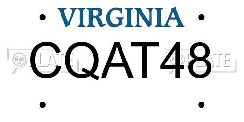 CQAT48 Virginia License Plate