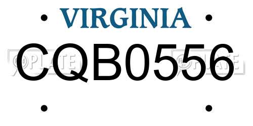 CQB0556 Virginia License Plate