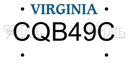CQB49C Virginia License Plate