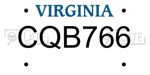 CQB766 Virginia License Plate