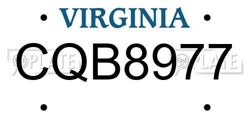 CQB8977 Virginia License Plate