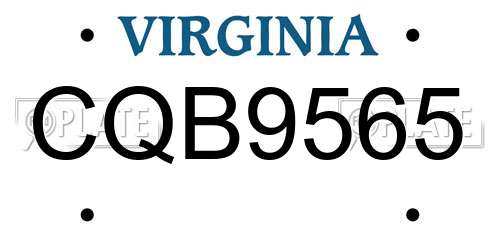 CQB9565 Virginia License Plate