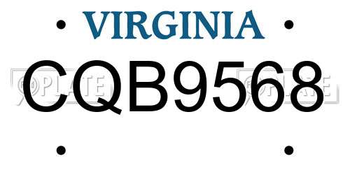 CQB9568 Virginia License Plate