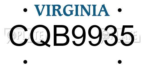 CQB9935 Virginia License Plate