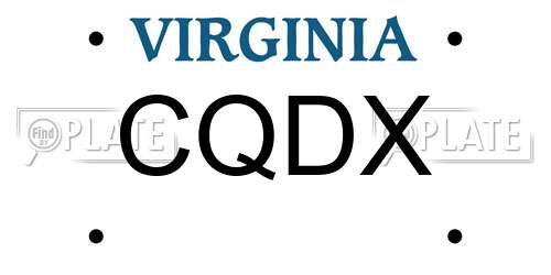 CQDX Virginia License Plate