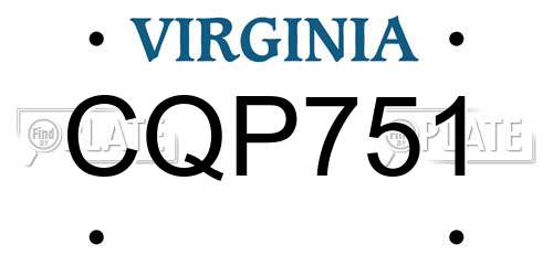 CQP751 Virginia License Plate