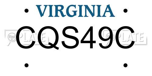 CQS49C Virginia License Plate