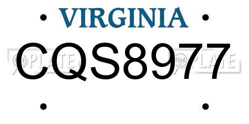 CQS8977 Virginia License Plate