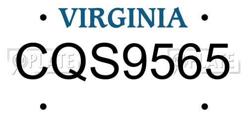 CQS9565 Virginia License Plate