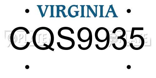 CQS9935 Virginia License Plate