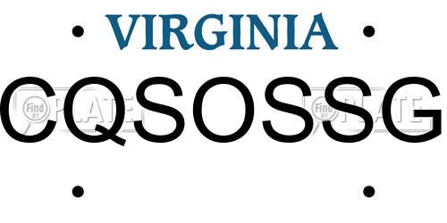 CQSOSSG Virginia License Plate
