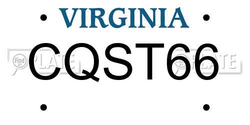 CQST66 Virginia License Plate