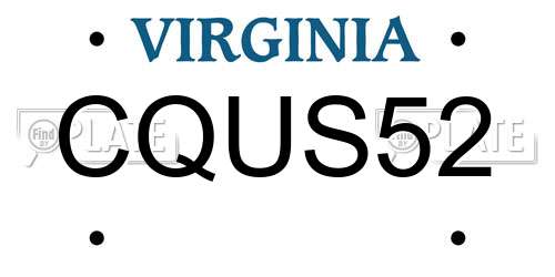 CQUS52 Virginia License Plate