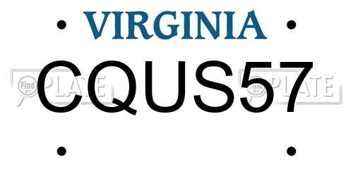 CQUS57 Virginia License Plate