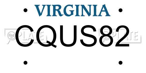 CQUS82 Virginia License Plate