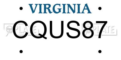 CQUS87 Virginia License Plate