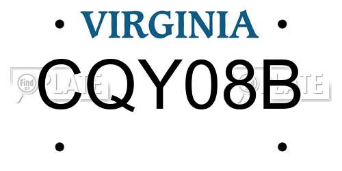 CQY08B Virginia License Plate