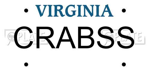CRABSS Virginia License Plate