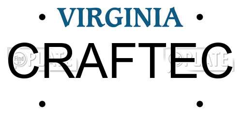 CRAFTEC Virginia License Plate