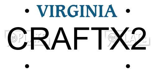 CRAFTX2 Virginia License Plate
