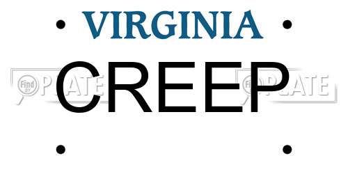 CREEP Virginia License Plate