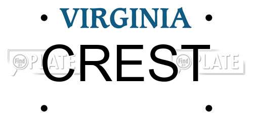 CREST Virginia License Plate