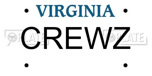 CREWZ Virginia License Plate
