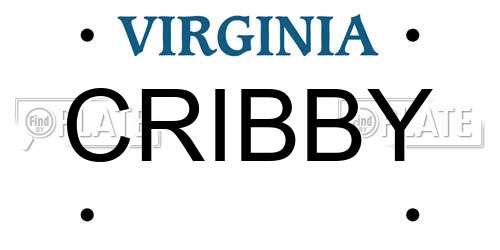 CRIBBY Virginia License Plate