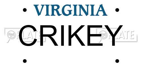 CRIKEY Virginia License Plate