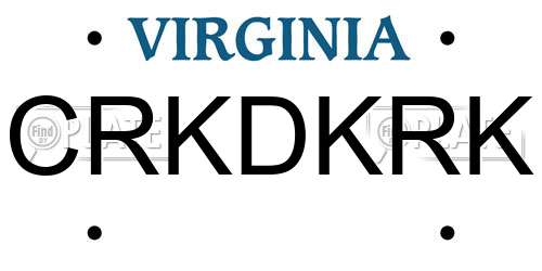 CRKDKRK Virginia License Plate